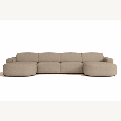 Olio Nobile Nowoczesna sofa w kształcie litery U Tkanina Raven 30